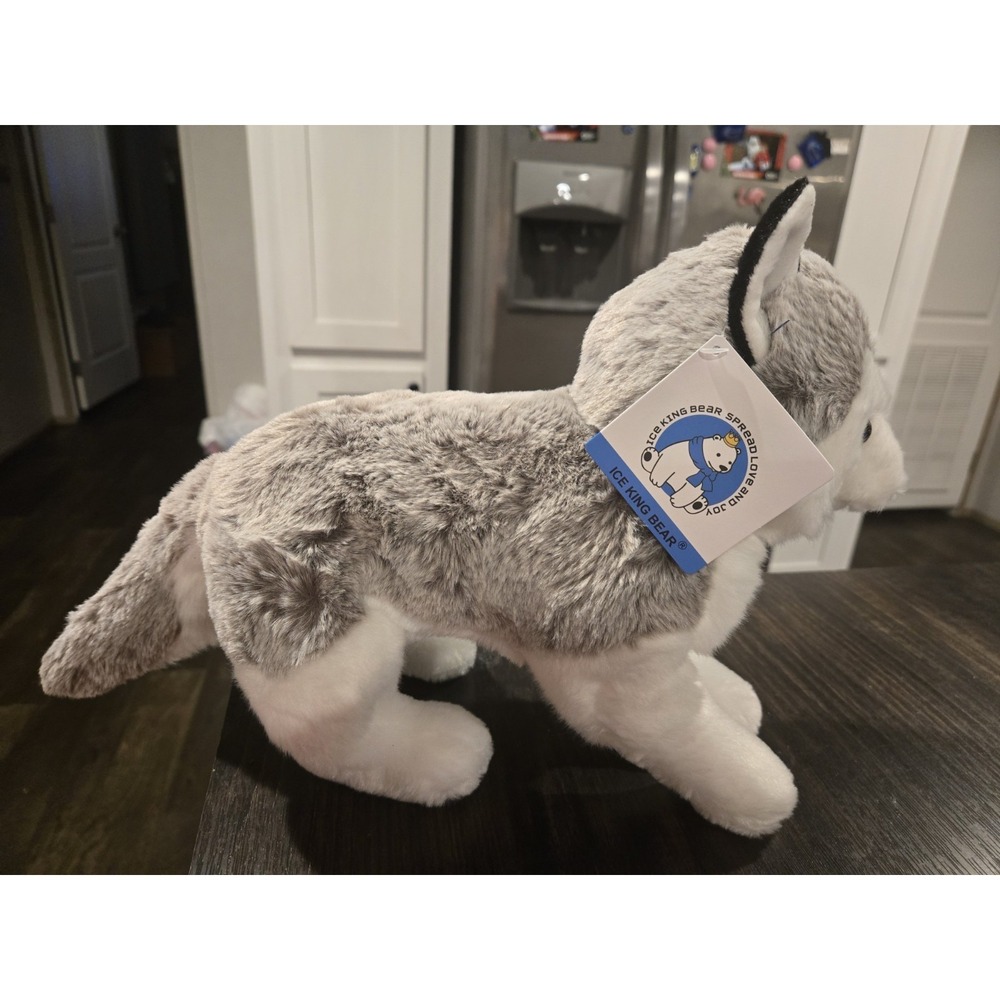 Ice King Bear Husky Plush 12" Super Soft Dog Grey And White Siberian Huskey